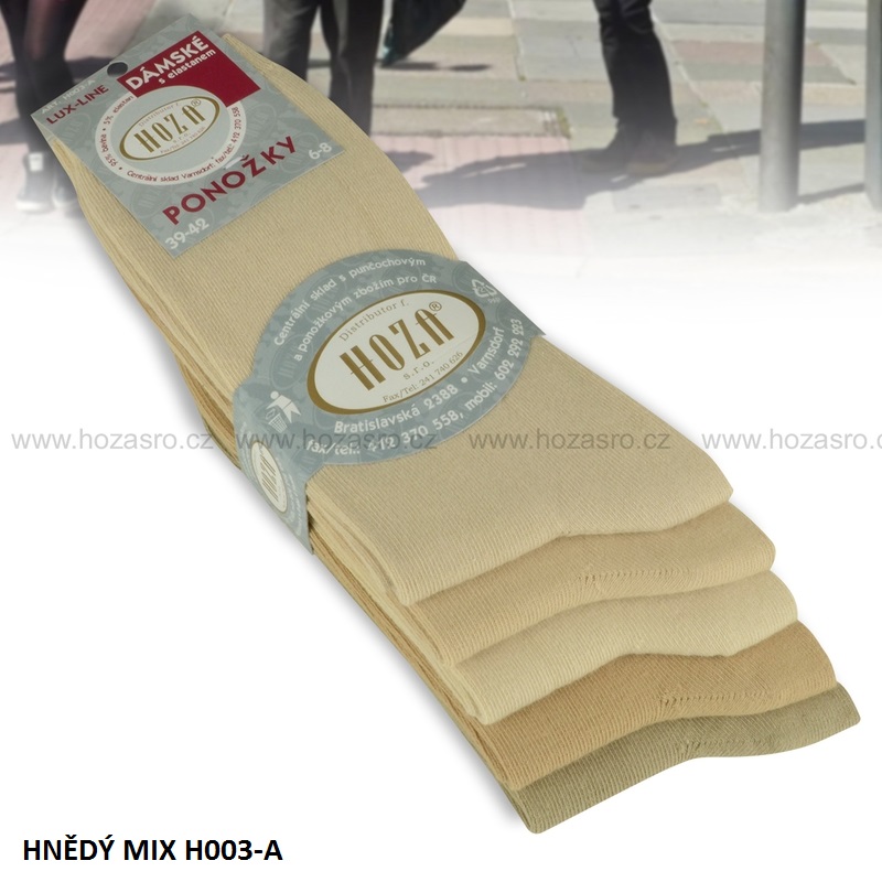 Dámské ponožky HOZA elastan-5 párů více variant