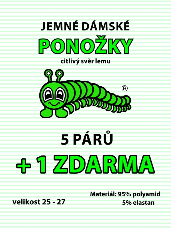 Silonové ponožky Stonožka 5+1 zdarma