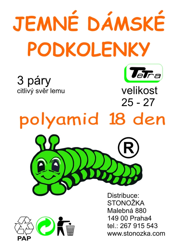 Silonové podkolenky Stonožka 3 páry