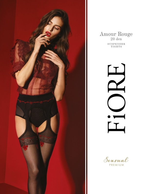 Punčochy s podvazky Fiore Amour Rouge