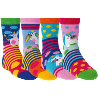 Ponožky Socks 4 fun 3189 pruhovaný jednorožec-3 páry
